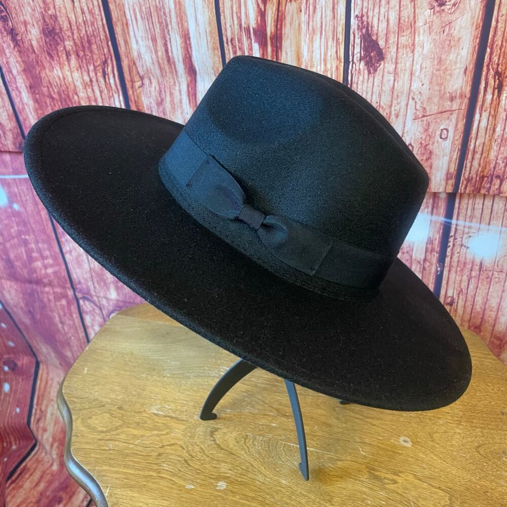 NWT Poppy & Peonies Rancher Hat in Black Adjustable Vegan Discontinued